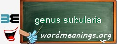 WordMeaning blackboard for genus subularia